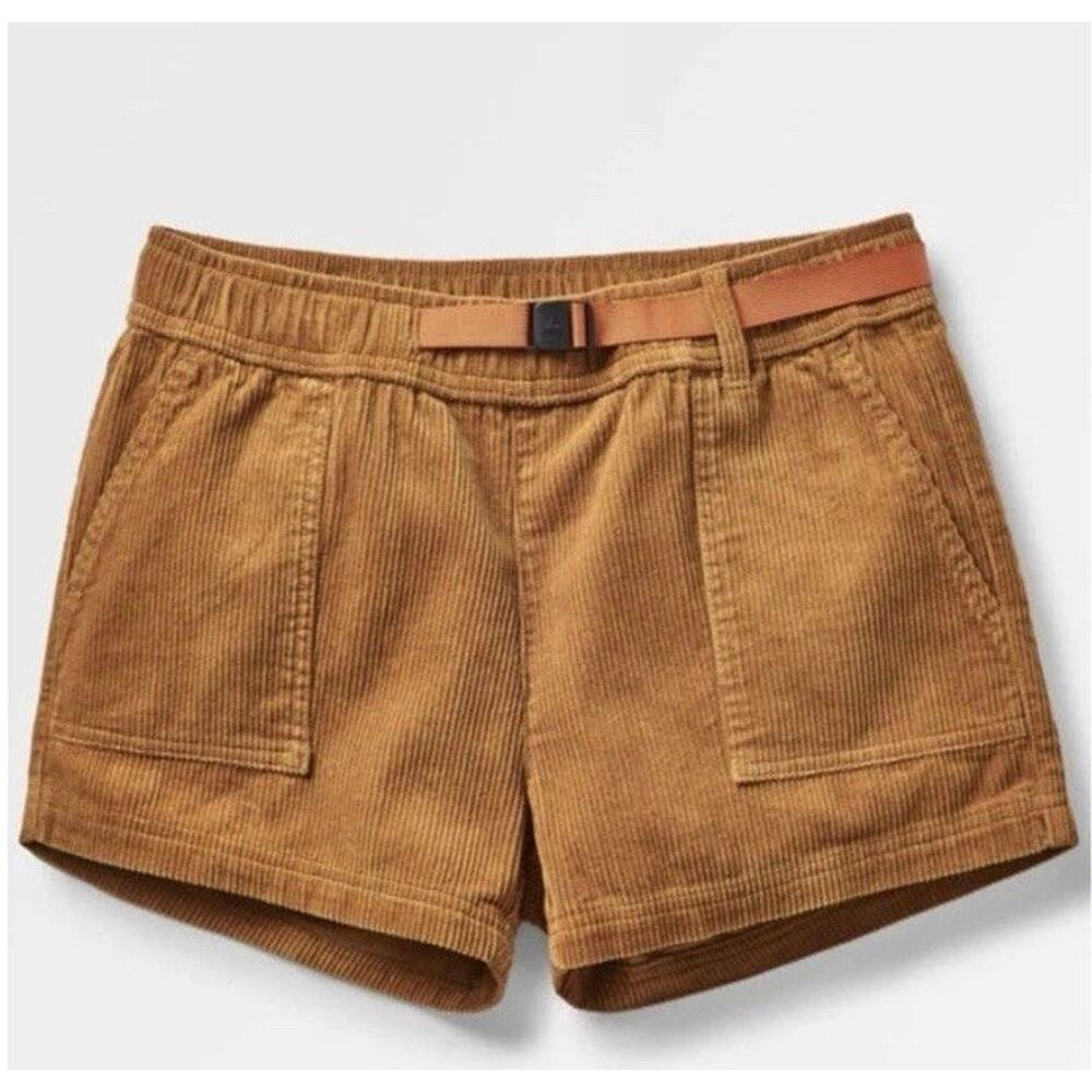 Passenger Del Sur Brown Corduroy Casual Shorts Orange Belt Womens Sz M
